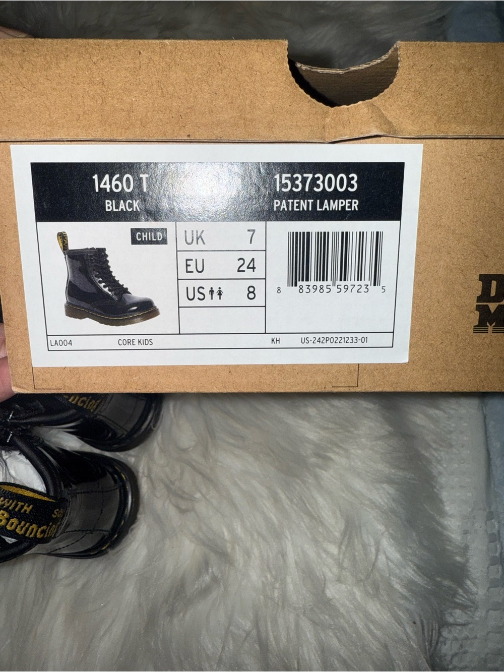 Dr. Martens Kids Black Patent Leather Lace-Up Boots - Picture 3 of 8